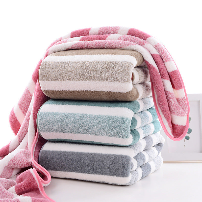 Striped Bath Towel Set, Absorbent, Quick-Dry, Super Soft, Skin-Friendly, 27.6x55.1 Inch, for Home Bathroom, Beach – Available in 1 or 4 Pack, Multiple Colors