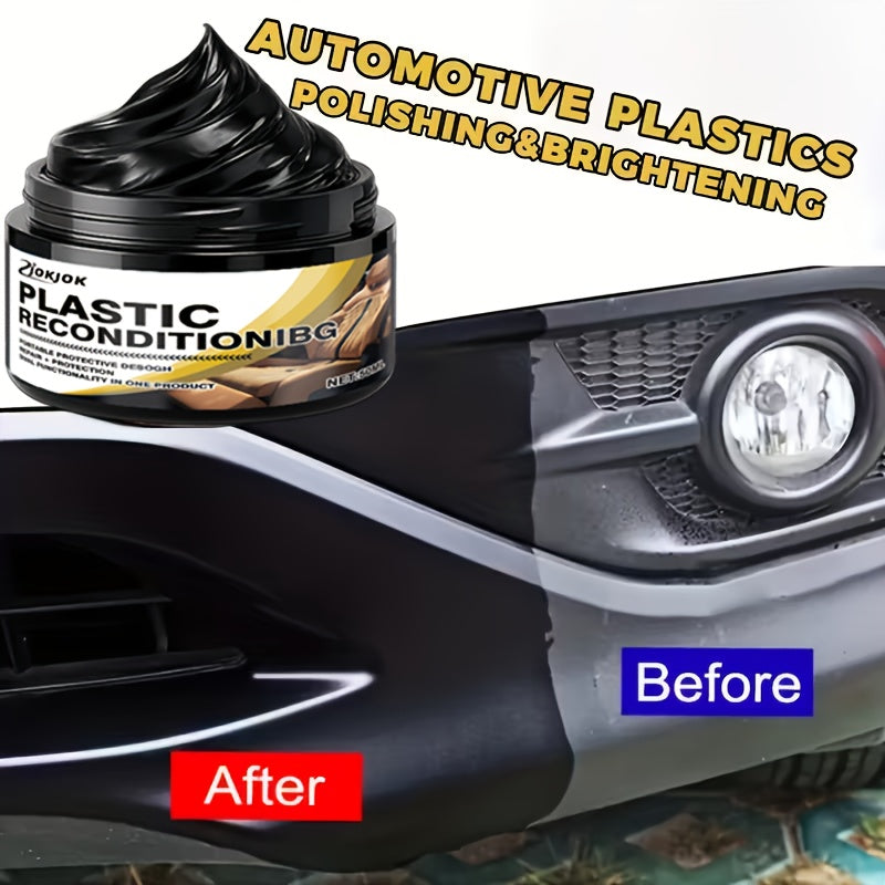 Car Plastic Restorer & Tire Brightening Cream – Universal Auto Refurbishing Cream for Dashboard, Interior Trim, and Tires, Prevents Aging & Fading, Long-Lasting Shine & UV Protection for All Vehicles