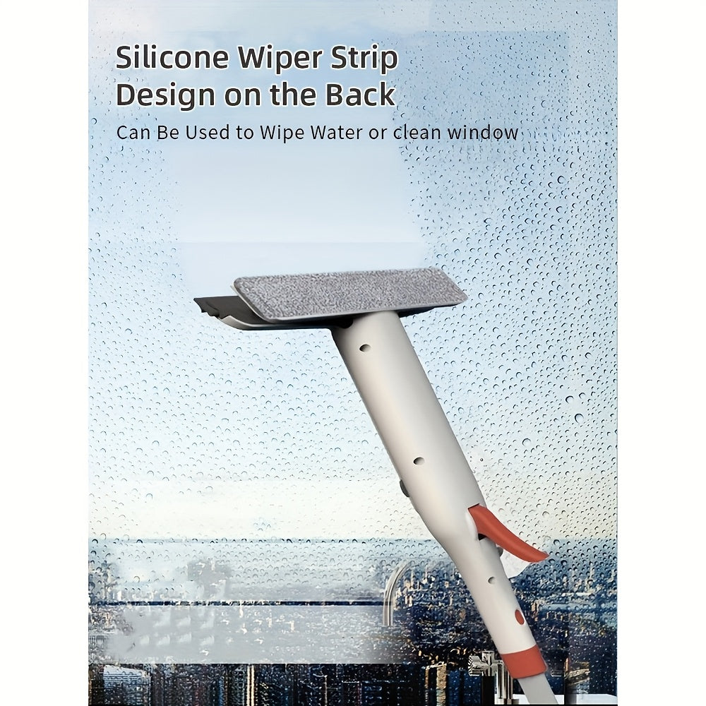 3-in-1 Glass Cleaning Kit with Durable Metal Pole, Squeegee, and Scraper for High Windows, Shower Doors, and Car Windshields – Streak-Free Home Cleaning Tool
