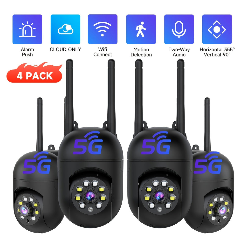Indoor Security Camera 4-Pack 3MP Wireless – Cloud Storage, 2.4G/5G Dual-Band WiFi, AI Motion Detection, Two-Way Audio & Color Night Vision for Home Surveillance System