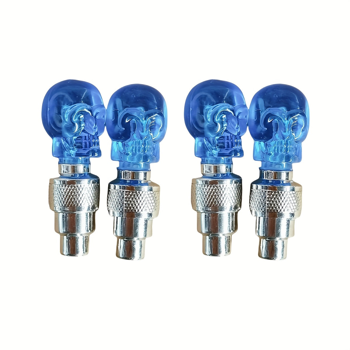 LED Tire Valve Stem Caps with Breathing Light & Running Horse Effect, 4/8/16pcs Glow Wheel Valve Core Caps for Car, Motorcycle, Bike – Wind Fire Wheel Light, UV & Explosion Proof – Green/Red/Blue Skeleton
