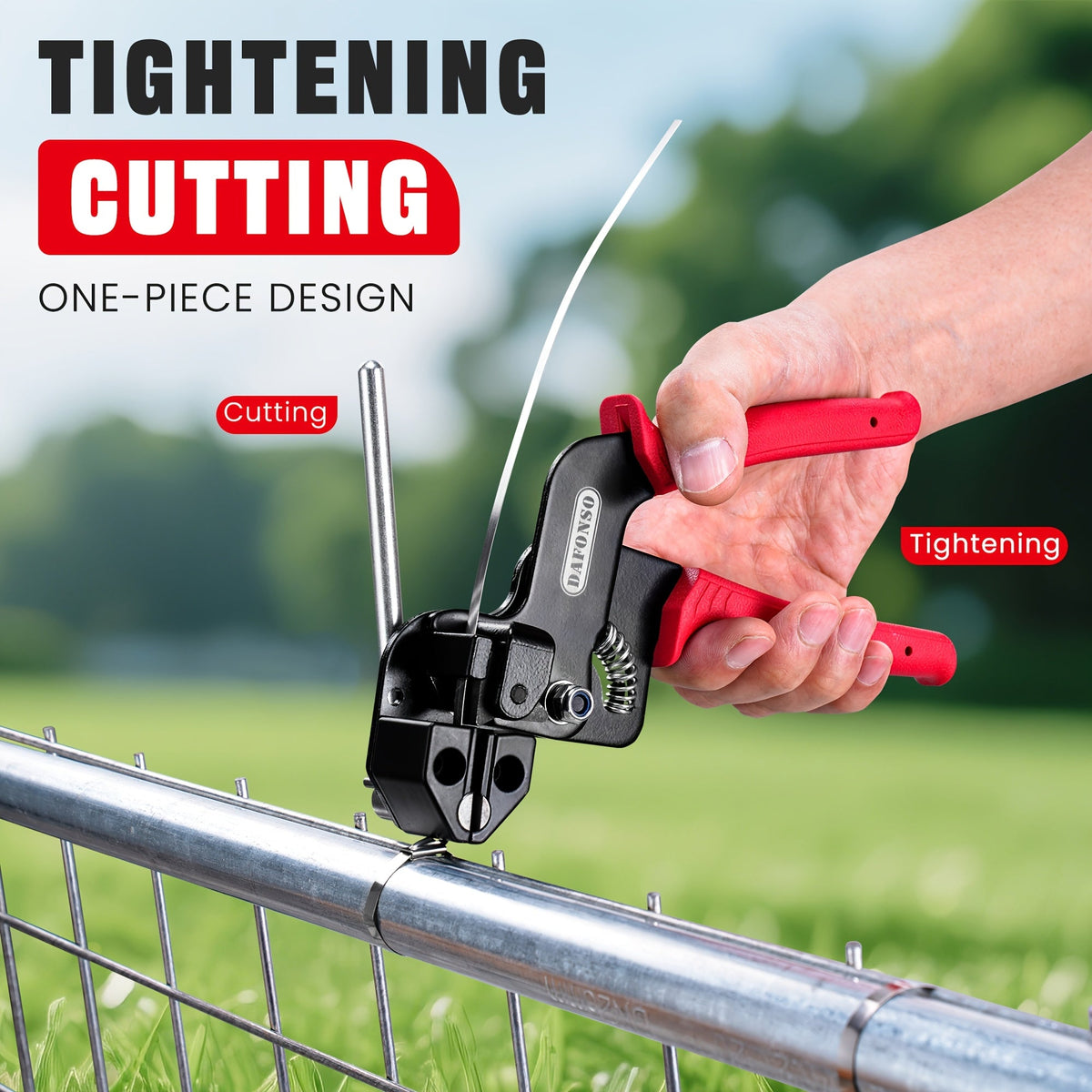 Stainless Steel Cable Tie Gun Kit - 155pcs 304 Metal Zip Ties in 3 Sizes, Tensioning & Cutting Tool, Self-Locking for Fence, Exhaust Pipe, Cable Bundling, Chicken Coop & Outdoor Repair - Red