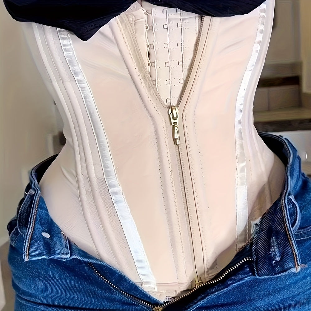 Women's Zippered Waist Cincher – High-Compression Tummy Control Shapewear, Waist Trainer for Slimming & Body Sculpting, Flattens Stomach for Casual & Formal Wear, Sizes XS to XXXL, Hand Washable