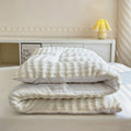 Fluffy Faux Wool Floor Mattress – Soft Foldable Roll-Up Futon Tatami Sleeping Pad & Mattress Topper in White Grey & Light Grey (Small to King Size)