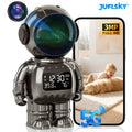 3MP WiFi Robotic Security Camera 360° Auto Tracking Night Vision Two-Way Audio Motion Alert USB Powered App Control for Pet Baby & Home Monitor – AI Silvery Astronaut