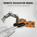 Remote Control Excavator Toy Set with Metal Shovel, LED Lights, 1200mAh Battery, RC Construction Truck, Bulldozer, Dump Truck, and Loader Combo for Boys Ages 6 and Up, Birthday or Christmas Gift