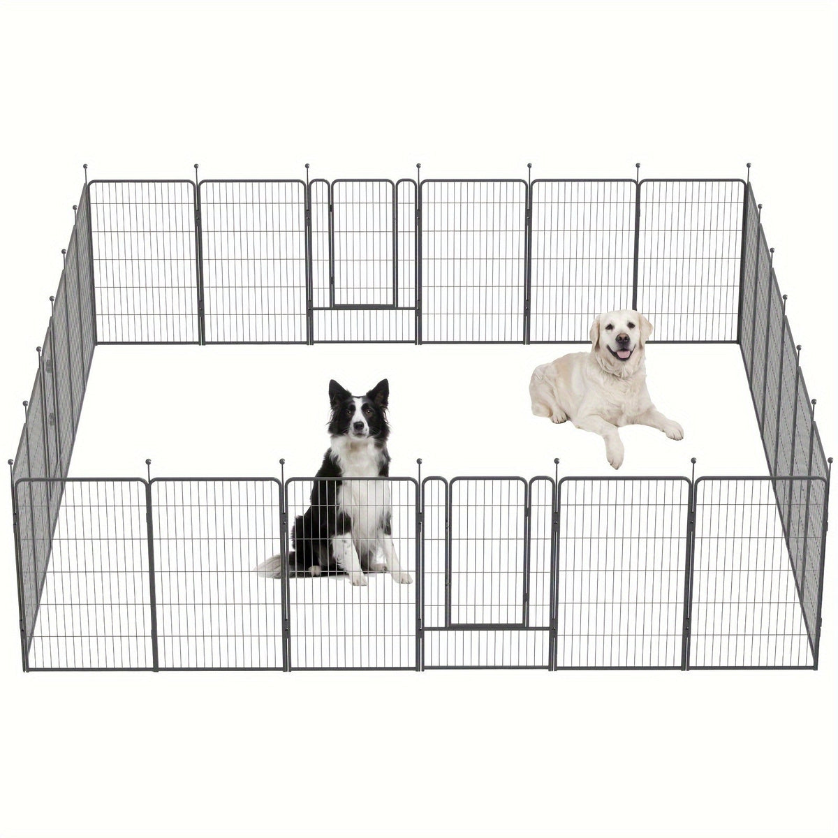 Outdoor Dog Playpen, 8-Panel, 32-Inch, Hammered Finish – Pre-Assembled Garden Dog Enclosure for Small to Medium Dogs, Yard Fence Barrier, Expandable Animal Pen