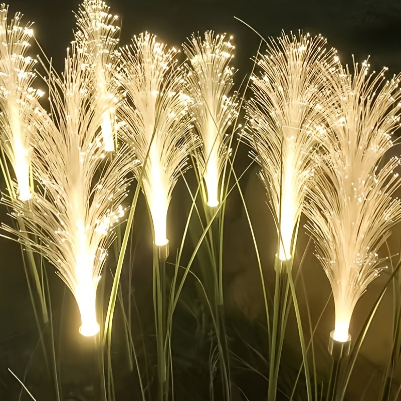 Solar Powered Golden Grass Garden Lights – Energy-Efficient Outdoor Decorative Stake Lights for Yard, Patio & Balcony, Ni-MH Battery, Semi-Flush Mount, Available in 1pc or 2pcs