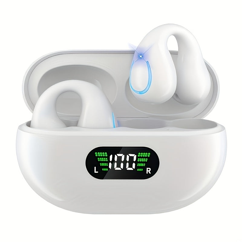 Open-Ear Wireless Earphones Bluetooth 5.4 TWS 360° Ambient Awareness ENC Clear Calls Touch Control All-Day Comfort Sport Fitness Earbuds Secure Fit Truly Open Design