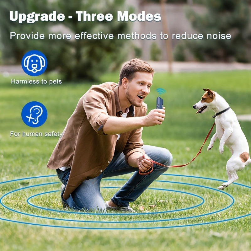 Rechargeable Ultrasonic Anti-Barking Device – Humane Soundwave Technology to Stop Barking, Safe for All Dog Sizes, No Shock, No Shouting, Indoor/Outdoor Dog Behavior Training Tool