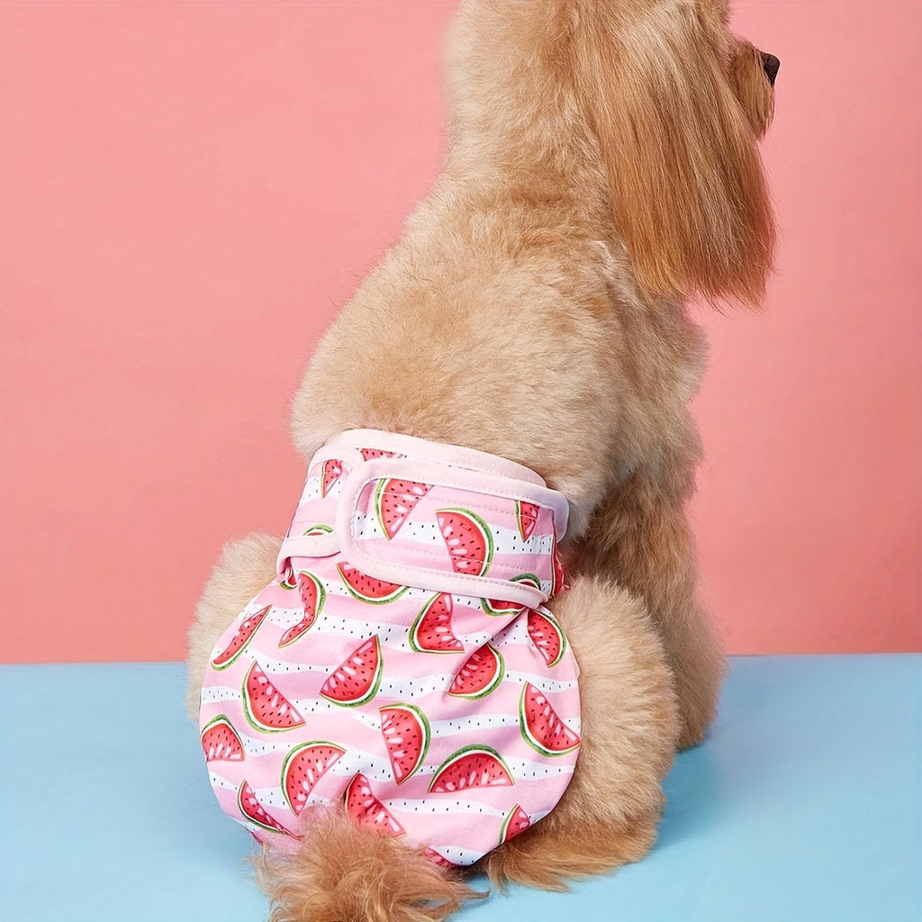 Washable Physiological Dog Pants - Female Dog Period Underwear & Reusable Pet Diaper Panties, Breathable Comfortable Fit for Small Medium Large Dogs, Cute Patterns XS-XL, Dog Heat Cycle & Incontinence Solution