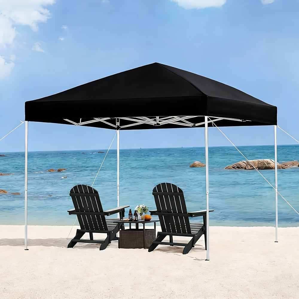 10x10 Pop Up Canopy Tent, UPF 50+ Heavy-Duty Steel Frame, 3 Height Settings, Waterproof Instant Canopy with Carry Bag for Backyard, Patio, Beach, Camping, Party, Market - Space Gray, Black, Blue, Red, Dark Gray, Forest Green