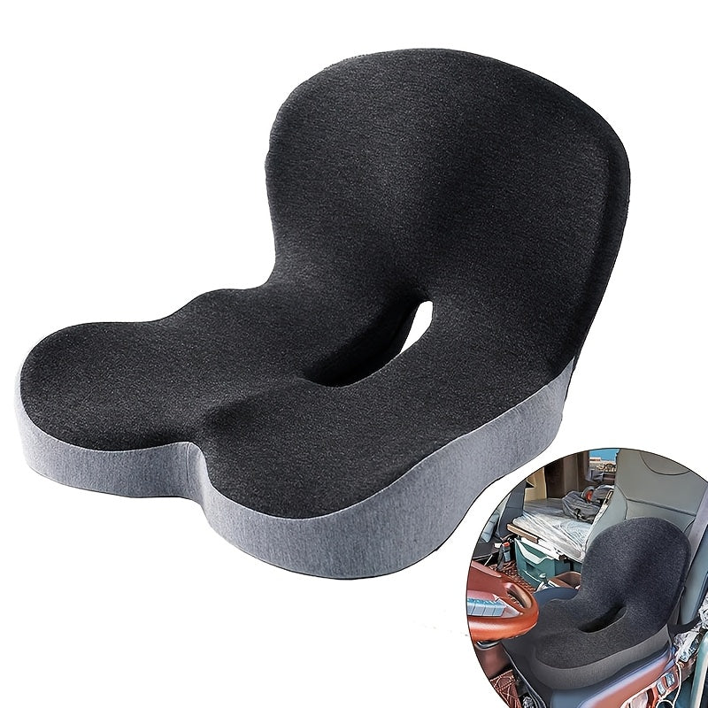 Ergonomic Memory Foam Seat Cushion with Back Support – Non-Slip Office Chair, Gaming Chair, and Car Seat Pad for Hip and Tailbone Pain Relief, Long-Sitting Comfort