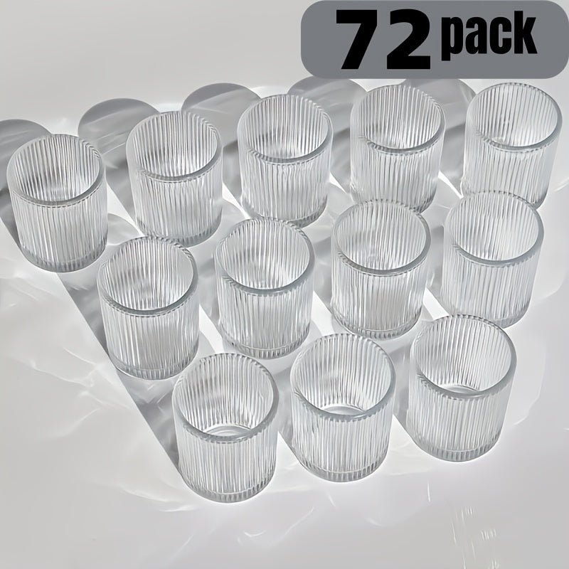 Transparent Glass Votive Candle Holders Bulk Set 48 / 72 / 96pcs Tea Light Holders for Wedding Table Setting Valentine’s Day & Home Decoration