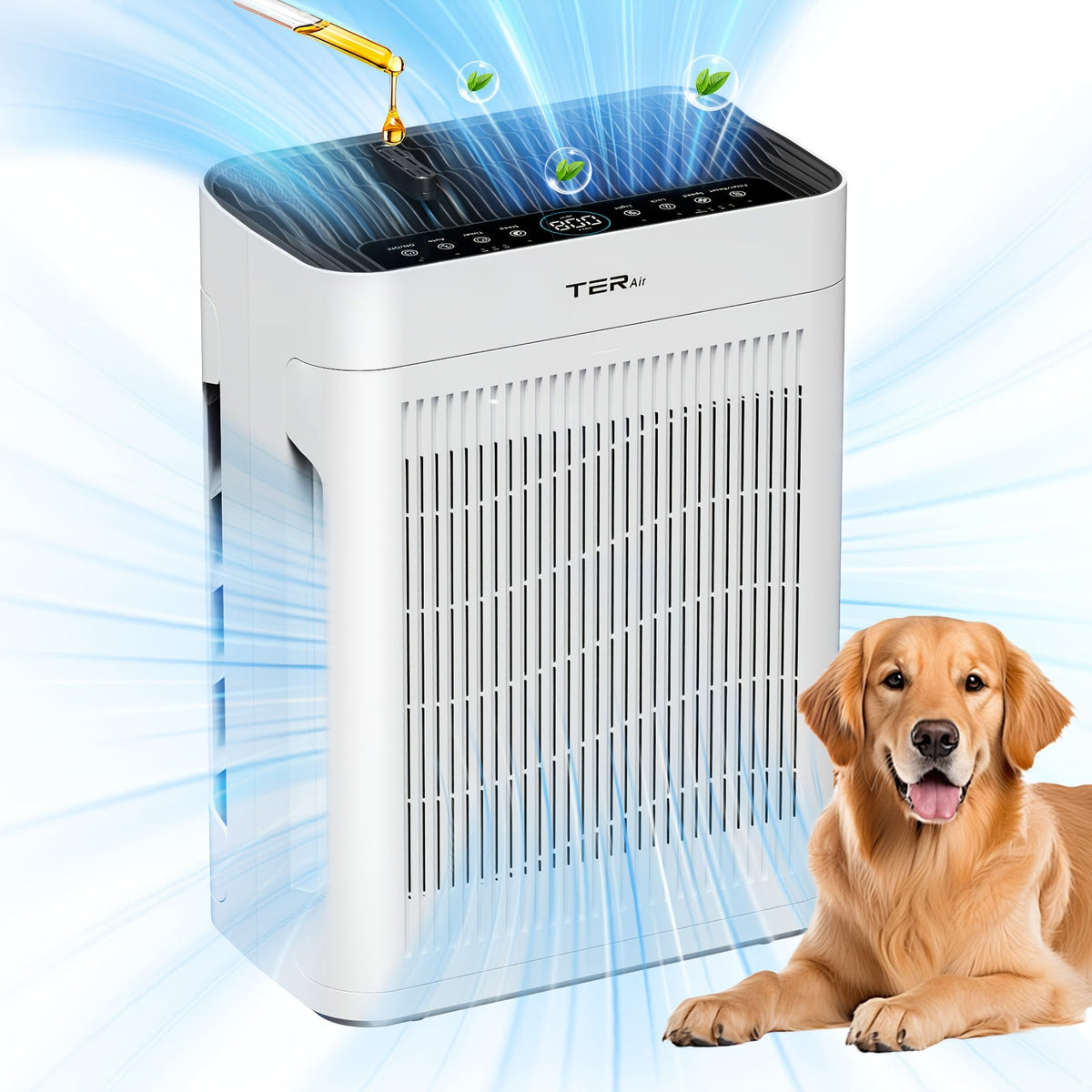 Air Purifier for Large Room Up to 2500 Sq Ft, H13 HEPA Washable Filters, Double-Sided Filtration, PM2.5 Sensor, 22dB Ultra-Quiet, Air Cleaner for Dust Pets Smoke Pollen Bedroom Home Office