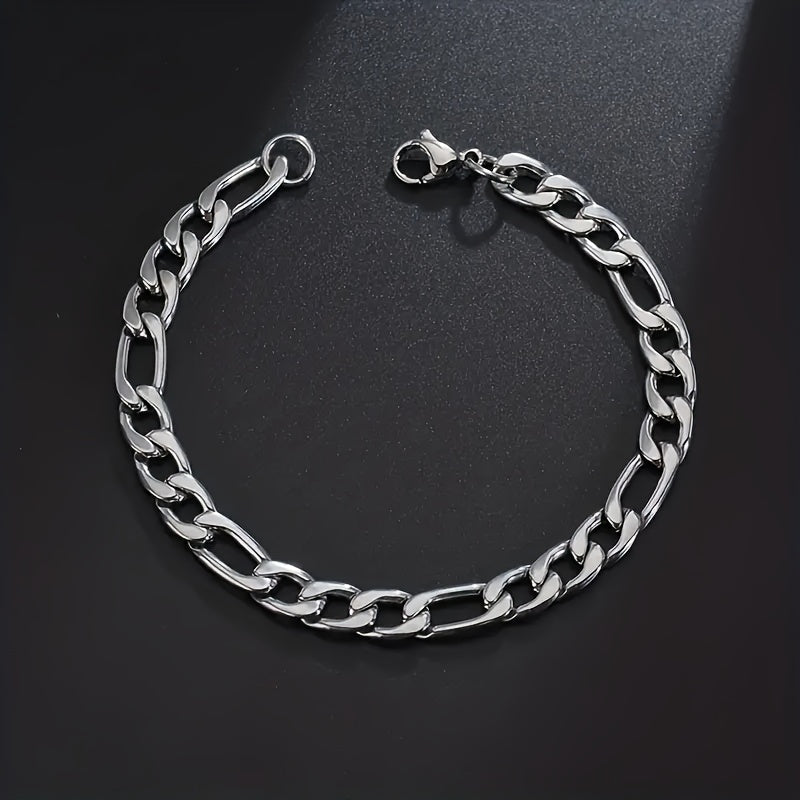 不锈钢古巴链项链及手链两件套 – Y2K复古潮流中性饰品，适用于男女，304L防锈古巴链，提供18–30英寸可选。